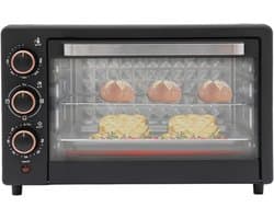Heteluchtoven Mini - Compacte Ovens - Veelzijdig Koken - 1000W Grillfunctie - 22 Liter - Zwart