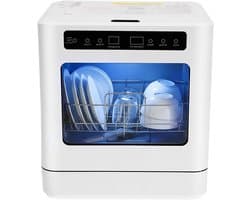 Mini Vaatwasser - Draagbare Spoelmachine - Servies Reinigen - Vier Wasprogramma's - 6-8 Borden - Wit