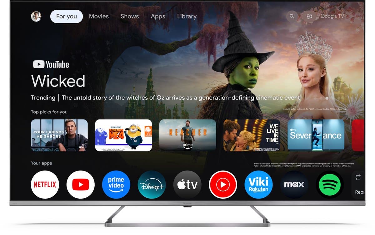 Sharp 55JP7265E -55 inch tv - 4K Ultra HD QLED MiniLED Google TV™ — afbeelding 1