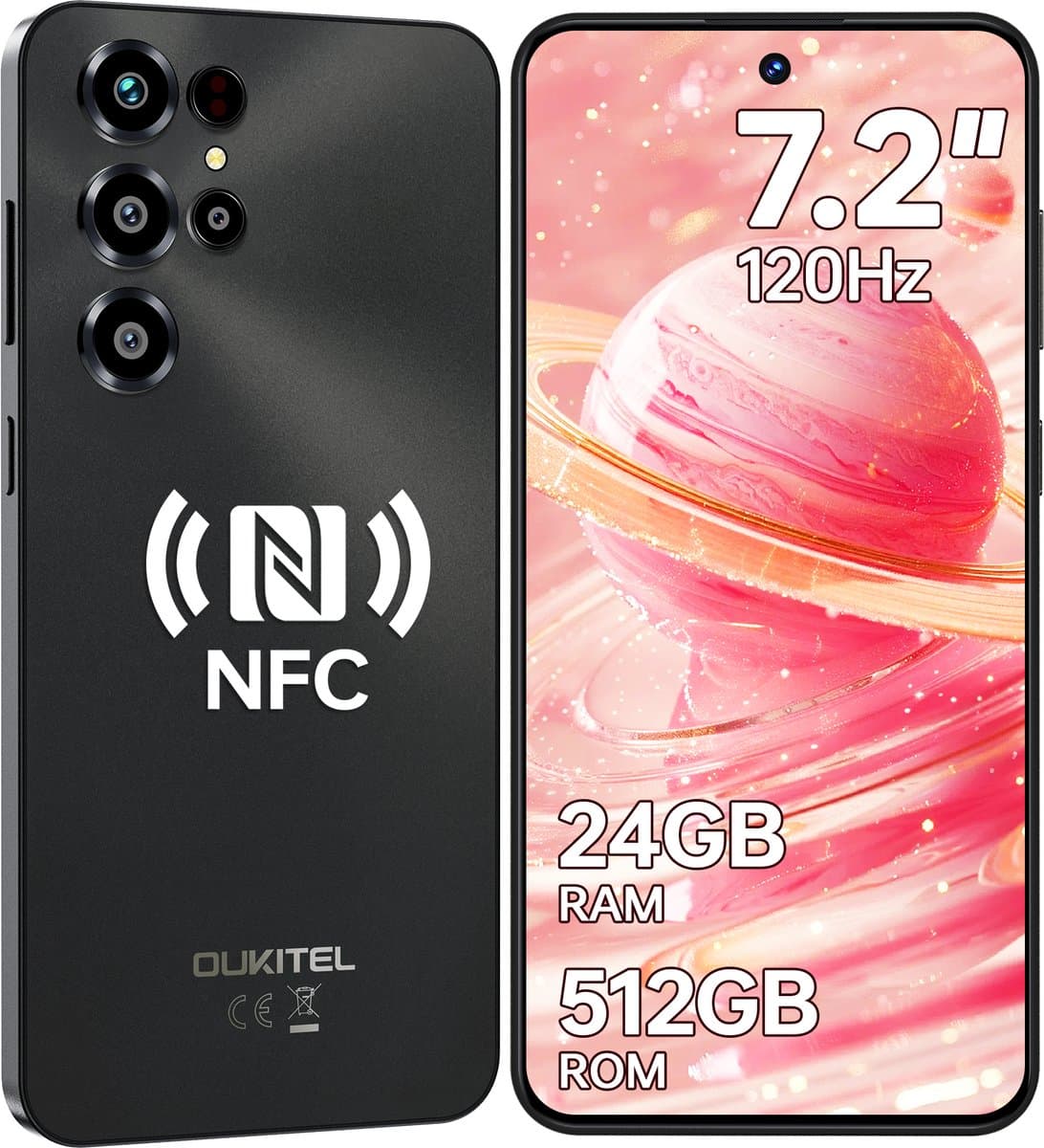 OUKITEL C68 Smartphone 4G-7.2 inch HD-120HZ-24GB RAM-512GB ROM-64MP camera-Android 15-NFC — afbeelding 1