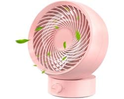 Tafelventilator, USB-ventilator, mini-ventilator – klein, stil, traploos regelbare snelheid, 20° verstelbaar, geluidsarm, eenvoudig mee te nemen (voor kantoor of thuis)