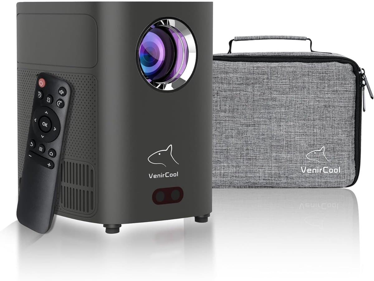 SnelShoppen - Projector Mini Smart 1080P 4K Ondersteuning 750 ANSI/10000 ISO LUMEN Wifi Bluetooth Draagbare Beamer voor Thuisbioscoop en Buitenfilms — afbeelding 1