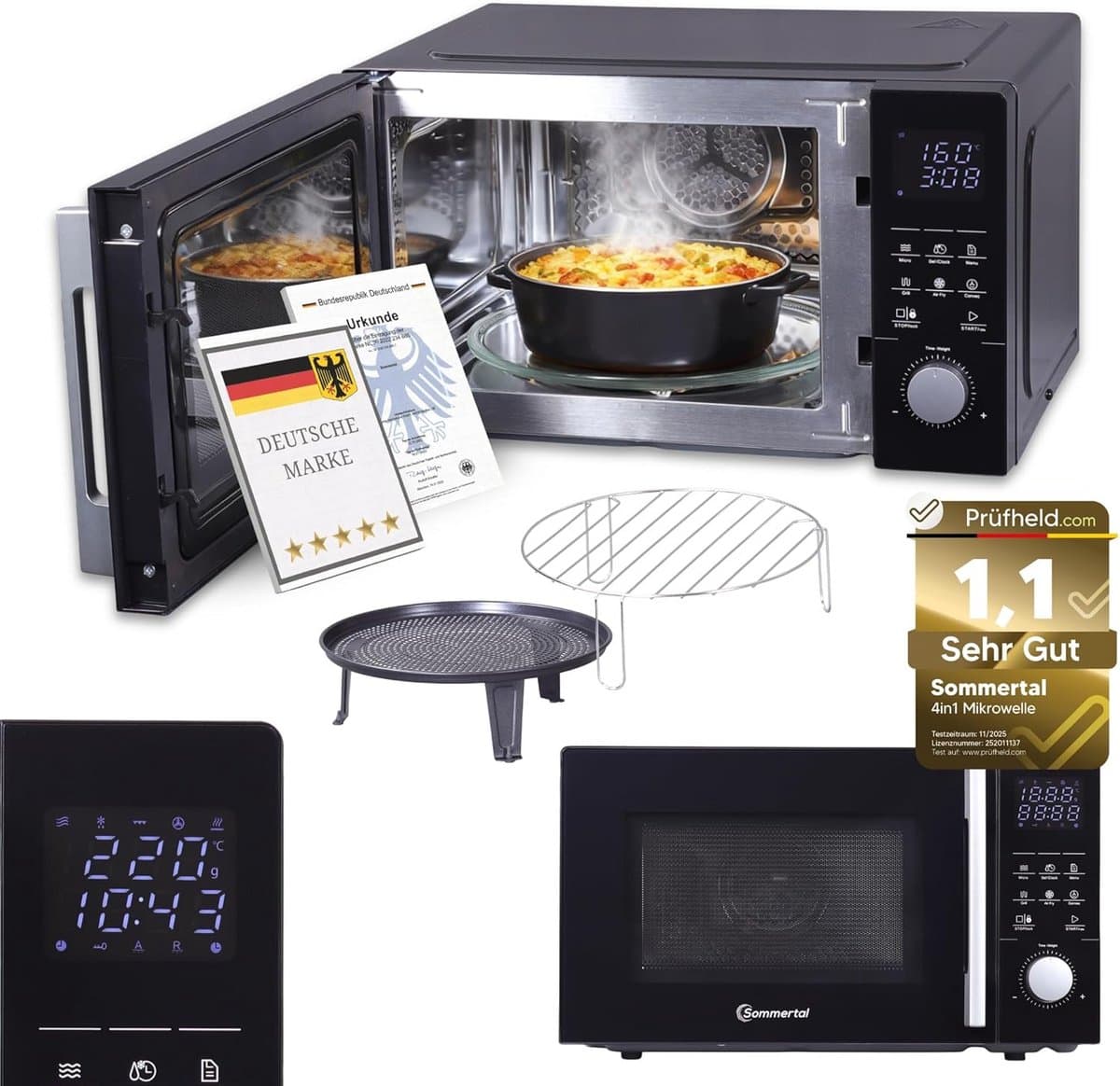 4-in-1 Combi Magnetron met Hetelucht en Grill | 25 Liter — afbeelding 1