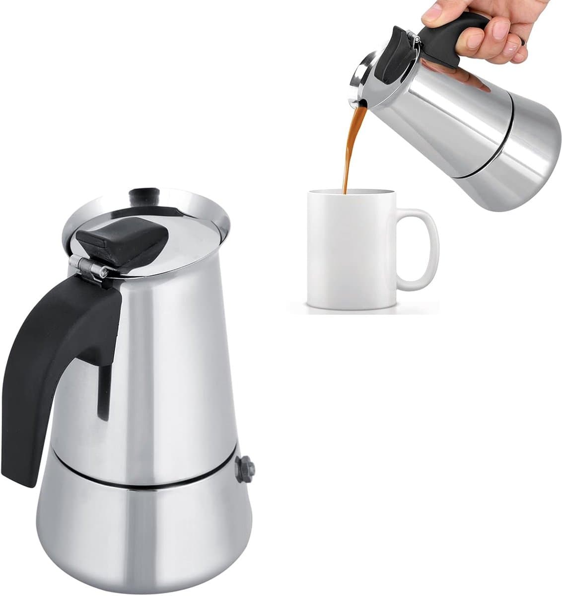 Stainless Steel Mugs - Portable Coffee Stove - Koffie Maker voor Thuis - Compatibel met Gas en Alcohol Cooker (100ml) — afbeelding 1