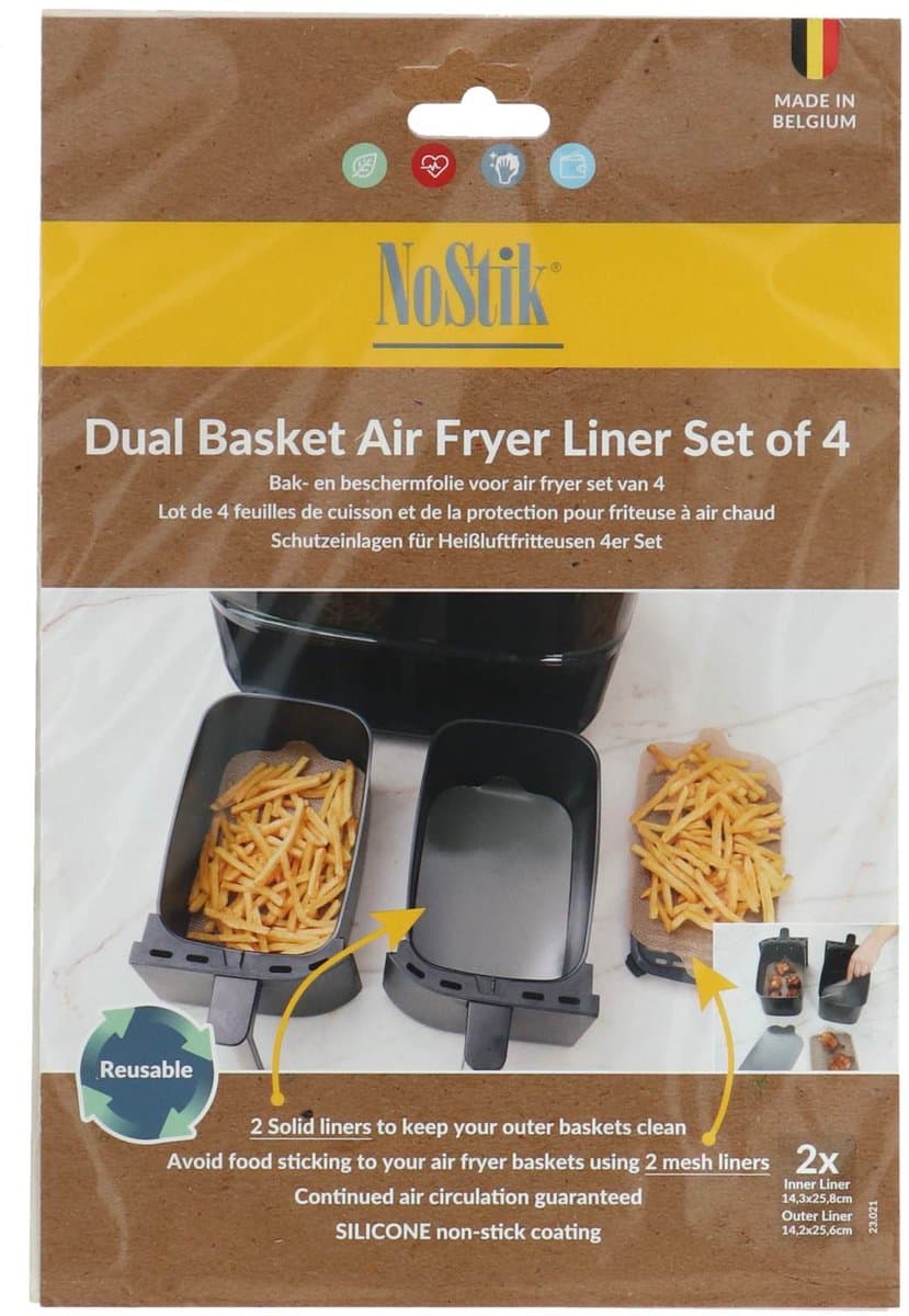 NoStik Airfryer liner set a 4 stuks — afbeelding 1
