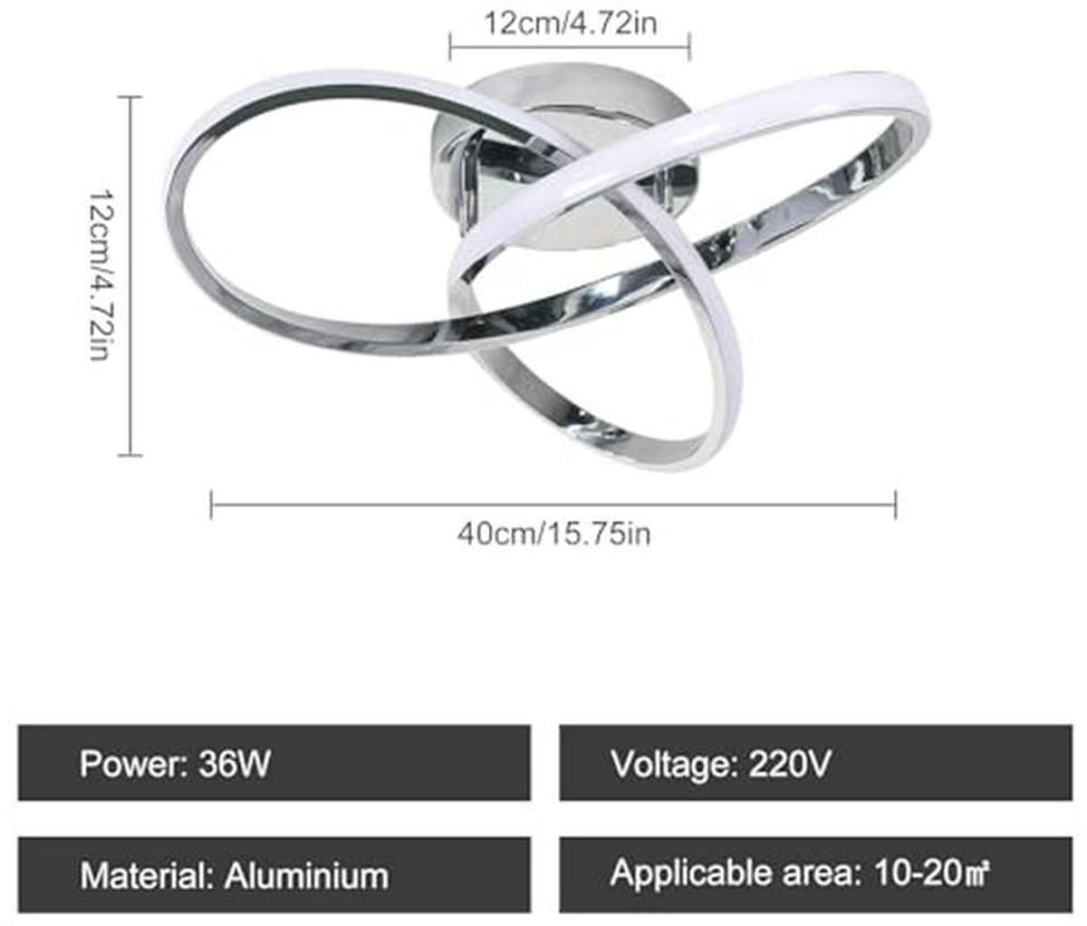Dimbare Led-plafondlamp met Afstandsbediening - Modern en Functioneel - 36W - 3000K-6500K - Geschikt voor Woonkamer en Eetkamer — afbeelding 1
