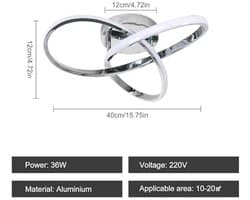 Dimbare Led-plafondlamp met Afstandsbediening - Modern en Functioneel - 36W - 3000K-6500K - Geschikt voor Woonkamer en Eetkamer