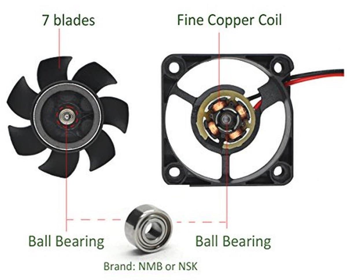Duale Kogellager Koelventilator 40mm x 10mm 12V DC - 7 Bladen, Stil & Krachtig — afbeelding 1