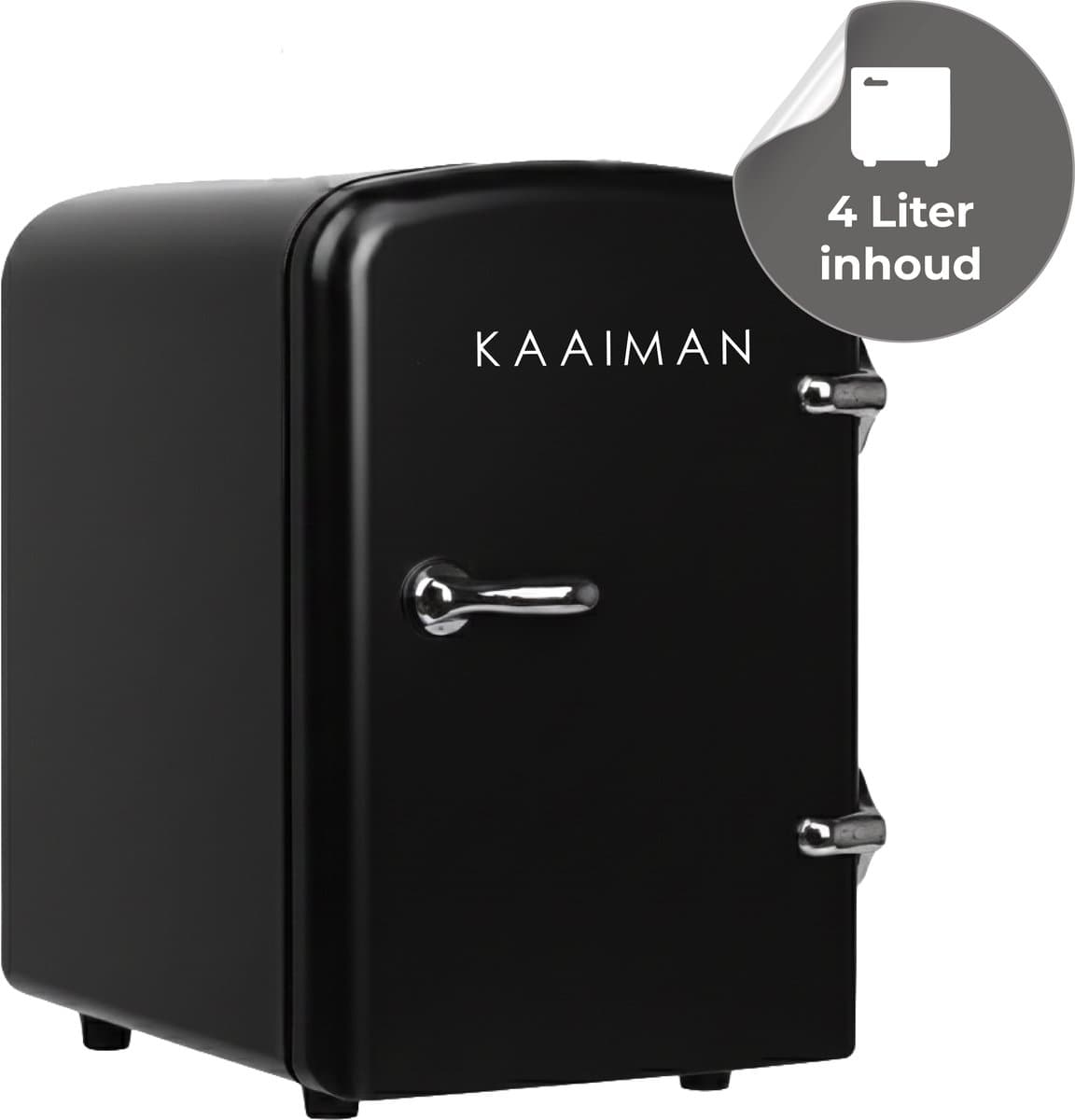 Kaaiman® Mini Koelkast 4L - Kleine Koelkast 12V/220V - Cosmetische Koelkast - Warm en Koud Functie - Skincare Fridge - Minikoelkast Slaapkamer - Zwart — afbeelding 1