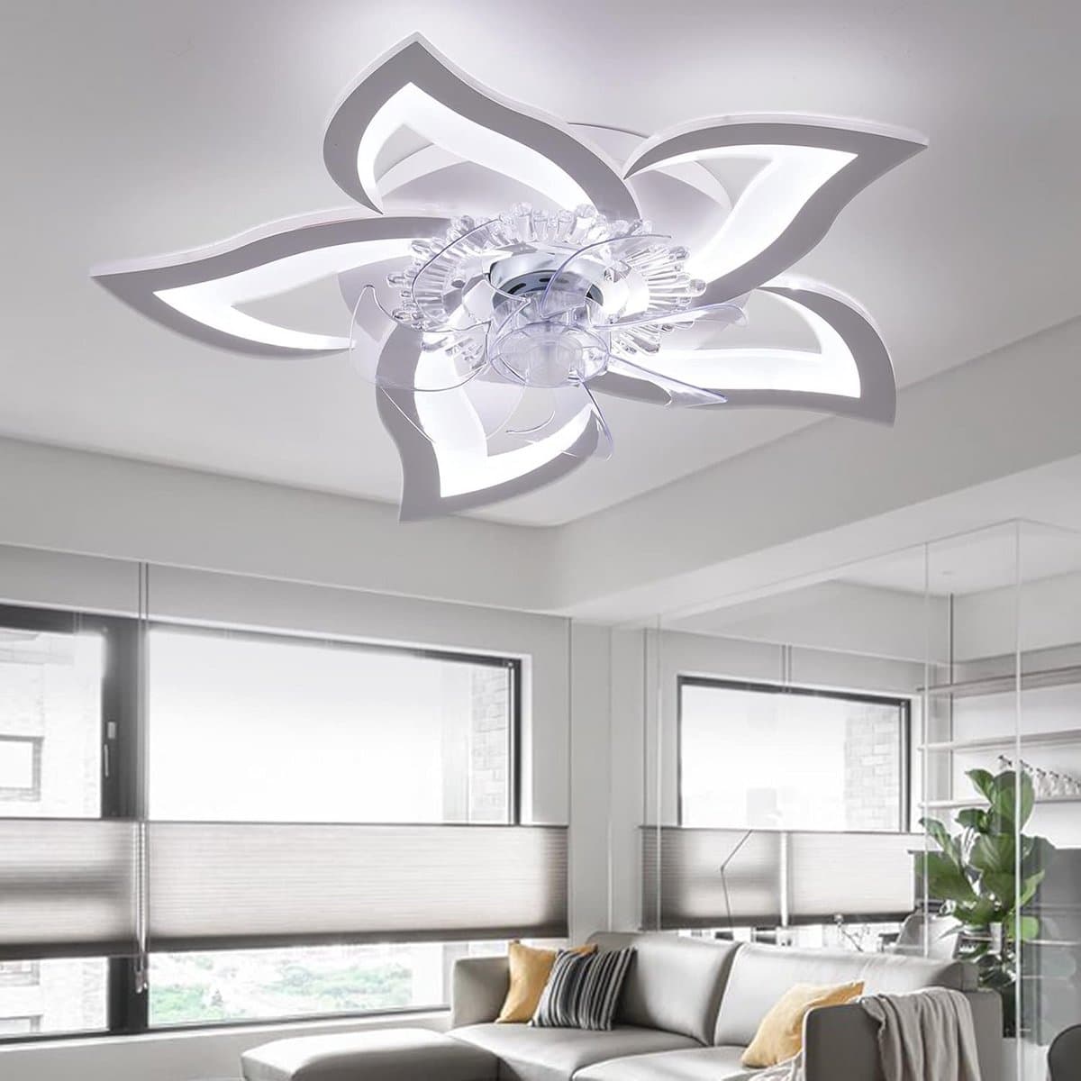 LED Plafondventilator met Dimbare Verlichting en Afstandsbediening — afbeelding 1