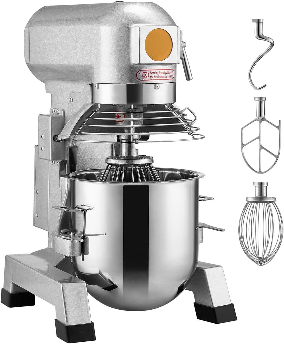 Commerciële Voedselmixer, Capaciteit 7,3 Qt, Dubbele Roterende Deegkneder van 550W met Roestvrijstalen Kom, Veiligheidsschild En Timer, Ideaal voor Restaurants En Bakkerijen — afbeelding 1