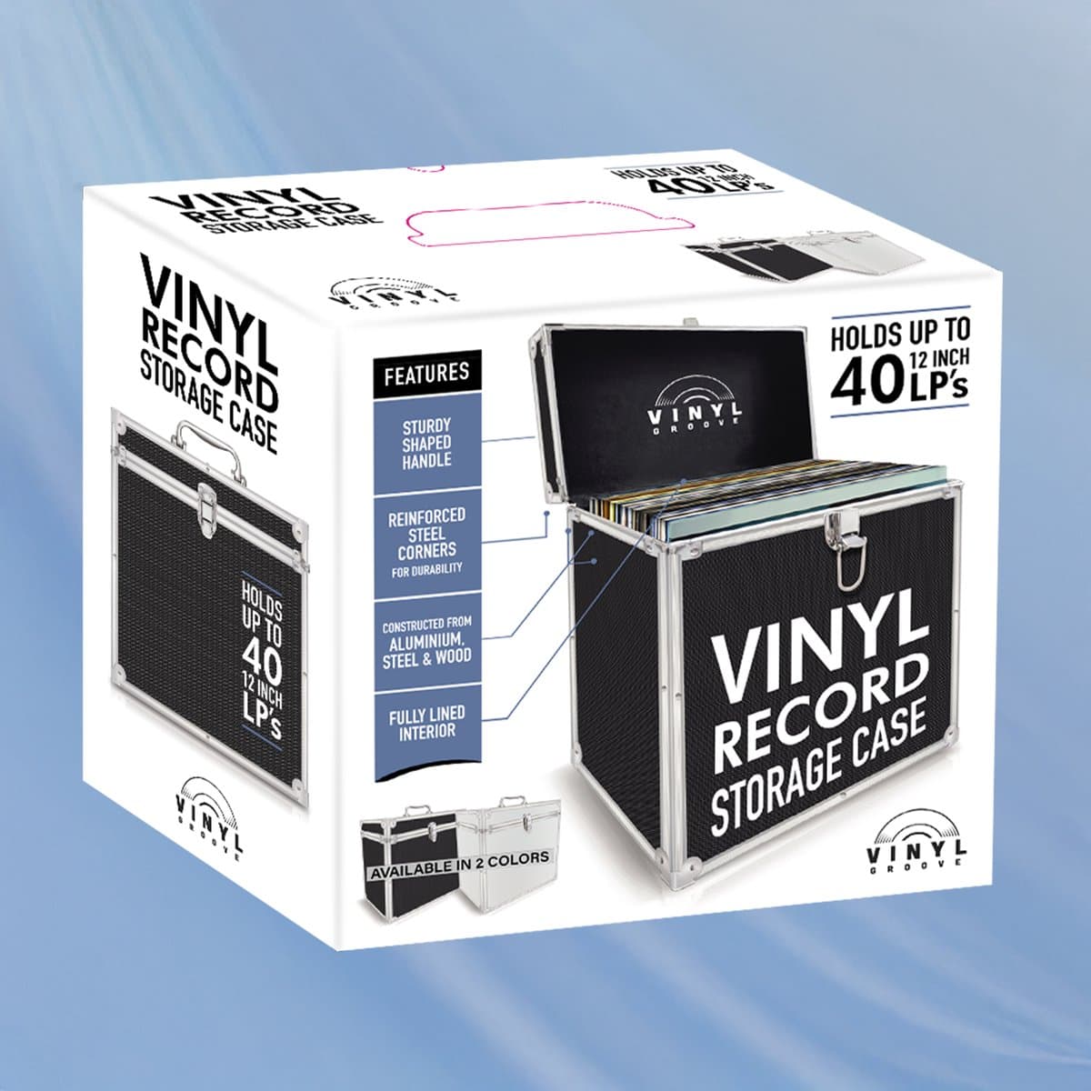 Vinyl Groove - Vinyl Record Storage Case Black — afbeelding 1
