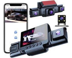 Dashcam Auto 360° met 4 Camera's - Full HD 1080P - Inclusief 32 GB SD-kaart - Wifi - Nachtzicht - G-Sensor - 3 Inch IPS-Scherm