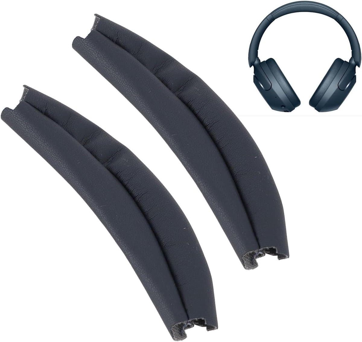 Hoofdbandkussenhoes Vervanging - Comfortabel Eiwitleer - Hoge Elasticiteit - 2 stuks - Geschikt voor WH-XB910N — afbeelding 1