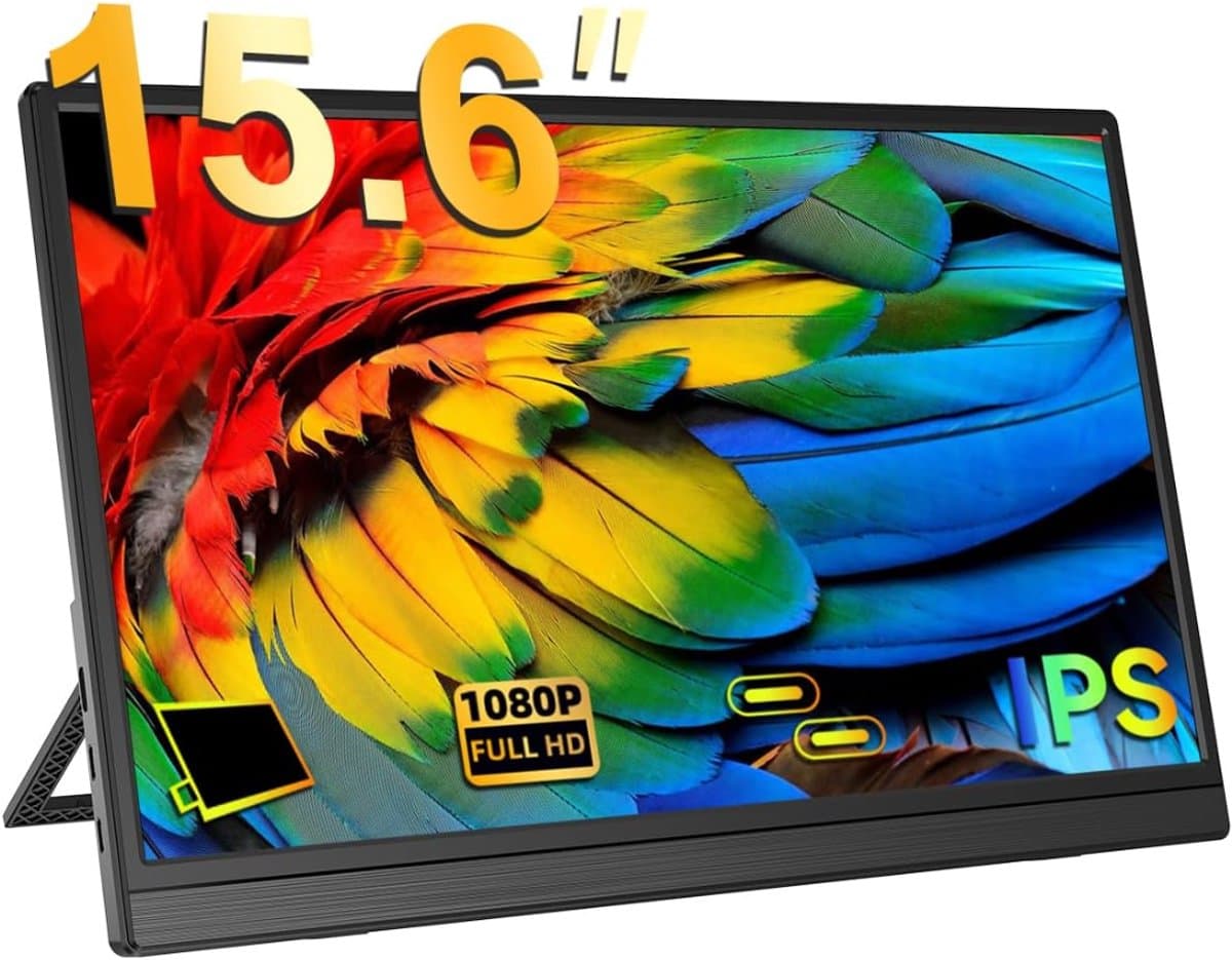 White-Label® Portable Monitor - Draagbare Scherm - Gaming - Full HD - Zwart — afbeelding 1