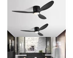 Plafondventilator - LED Plafondventilator - Ø 106 cm - 4320 LM - 3000K/6500K - Dimbaar - 3 snelheidsinstellingen - Timer - Zomer - Zeer stil - Zwart