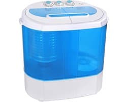 Wasmachine Compact – Mini Wasmachine – Draagbare Wasmachine – Toplader – Dubbele Wasmachine – 4,5 kg Capaciteit – Met Centrifuge & 2m Aansluitslang