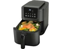 Aurixi® Airfryer xl - Airfryer xxl - Heteluchtfriteuse - 5 Liter - met keramische antiaanbaklaag - Zwart - 29cm x 23cm x 40cm