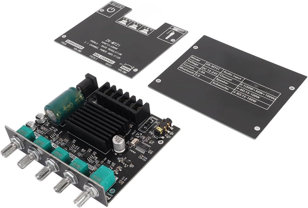 2.1 Kanaals Bluetooth Audio Eindversterker Module 12V-24V voor HiFi DIY Luidsprekers (20-100W) — afbeelding 1