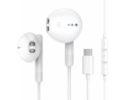 TENZHVXI - Wired Earbuds - Usb-C Headphones - 14,2 Mm Driver / 1,2 M Kabel - 1 Paar - Voor Iphone 17/16/15 - Wit