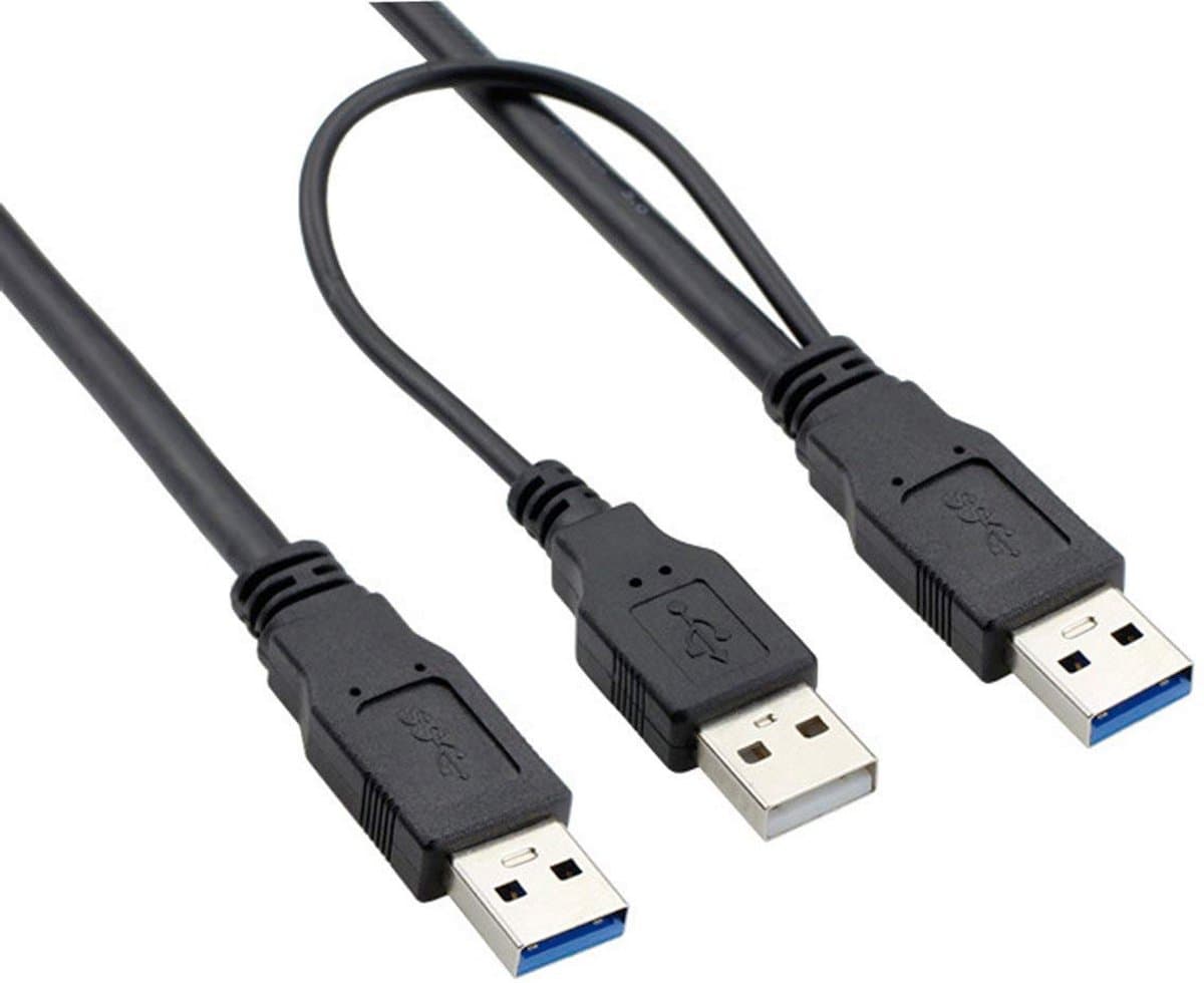 USB 3.0 Y-Kabel met Dubbele A-Stekker voor Externe Harde Schijf — afbeelding 1