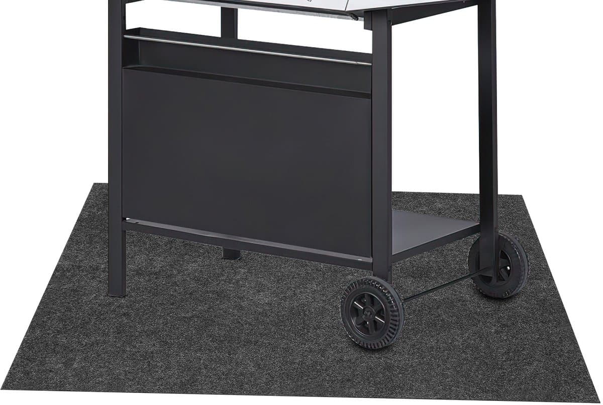 BBQ Mat Rechthoek 100x120 cm - Barbecue vloermat voor BBQ - Grijs Barbecue tapijt voor barbecueën, terras en tuin — afbeelding 1
