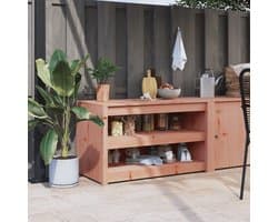 Outdoor Keukenkast - Tuinkast Opbergkast - Buiten Koken - Modulair Ontwerp - 106 x 55 x 64 cm - Natuurlijk Hout