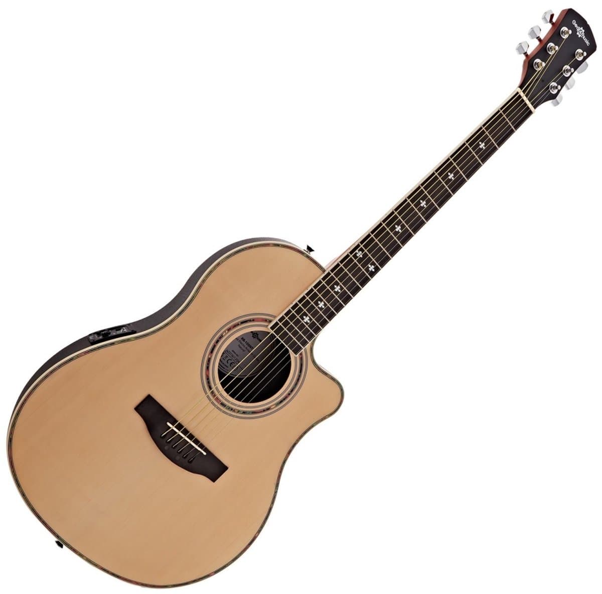 Roundback Elektro-akoestische gitaar van Gear4music, Natural — afbeelding 1