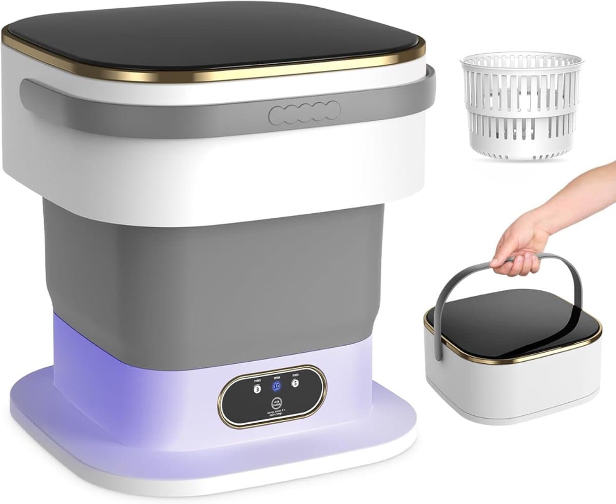 SCH® Mini Wasmachine - Wasmachine - Grijs - 33cm x 33cm x 34cm — afbeelding 1