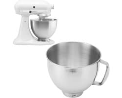 Mixkom RVS - Beslagkom Keukenmachine - Bakken en Mixen - Met Handvat Vaatwasserbestendig - 5 Liter 22.5x19cm - Zilverkleurig