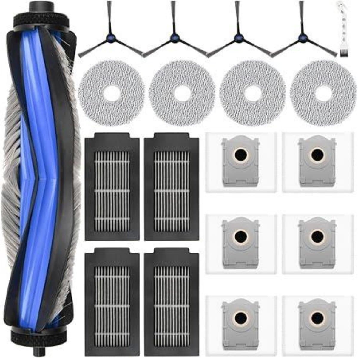 YOZHIQU 20 Stuks Stofzuigeraccessoiresets - Huishoudelijke Apparaten - Geschikt voor Ecovacs Deebot T50 - Grote Capaciteit & Efficiënte Reiniging - Kunststof - Incl Hoofdborstel 、Stofzakken、Dweilen、Filters、Zijborstels、Reinigingsborstel — afbeelding 1