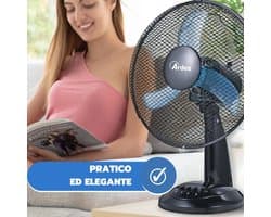 RFWR® Tafelventilator 40 cm met 3 Snelheden en Oscillatie
