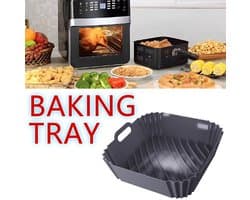 New Vierkante Airfryer Siliconen Pot Herbruikbare Binnenmand Antiaanbak Bakplaat