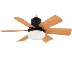 Livano Plafondventilator - Met Verlichting - Plafond Ventilator - Met Lamp - Plafonniere Met Ventilator - Met Licht - Zwart - 51cm