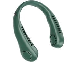 Nekventilator - Oplaadbaar - Unisex - Draagbaar - Handsfree Bladeless - Persoonlijke koelventilator met LED-display - 5 snelheden - Draagbare hangventilator - Voor reizen/wandelen/sporten/koken - Groen