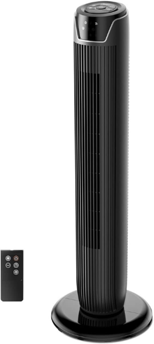 Torenventilator - Stil - Met Afstandsbediening - 92 Cm - Mobiele Ventilator - Zuilventilator - 7 Uur Timer - 3 Modi - 3 Snelheden - 45 W Staande Ventilator - Zwart — afbeelding 1