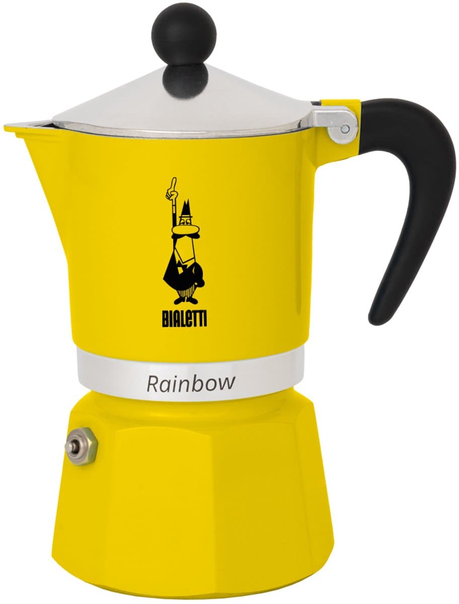 Bialetti Rainbow Geel Percolator – 6 kops – 300 ml – Authentieke Italiaanse Espresso Maker — afbeelding 1