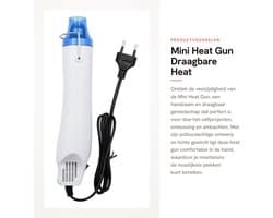 Dailygoods- Heat Gun Mini - Draagbaar Warmtepistool - Roestvrijstalen Mondstuk - Intrekbare Standaard - Temperatuurbereik 100℃-300℃ - Geschikt Voor Doe-Het-Zelf - Krimppistool