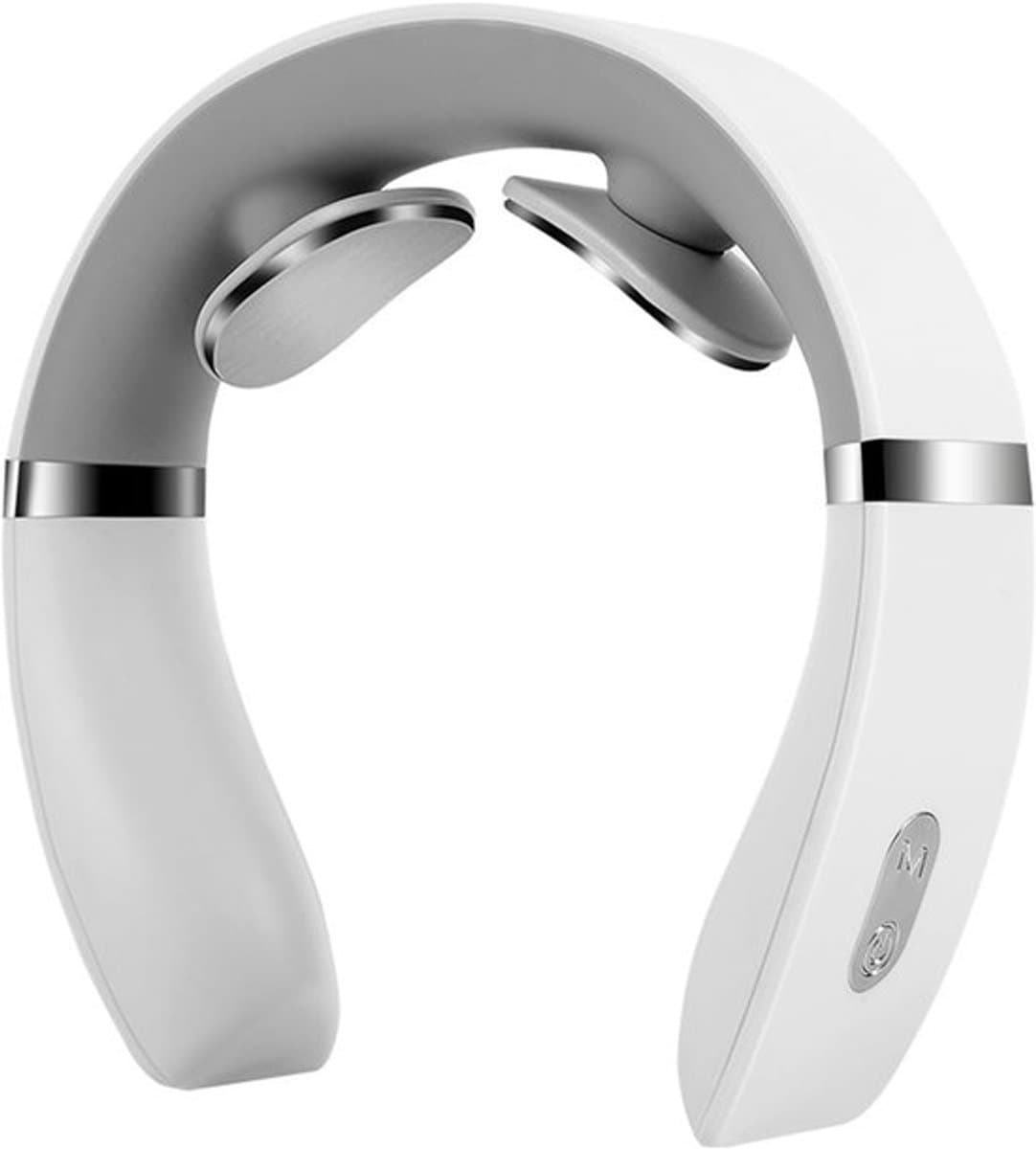 Nekmassager - Spierontspanner - Verwarmd, ergonomisch, draagbaar, spierontspanning voor thuis/op kantoor/op reis (wit) — afbeelding 1