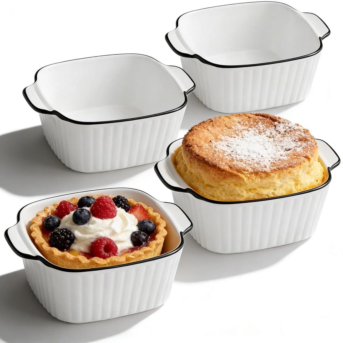 Solidchoice - Set van 4 Keramische Borden voor Oven en Magnetron — afbeelding 1