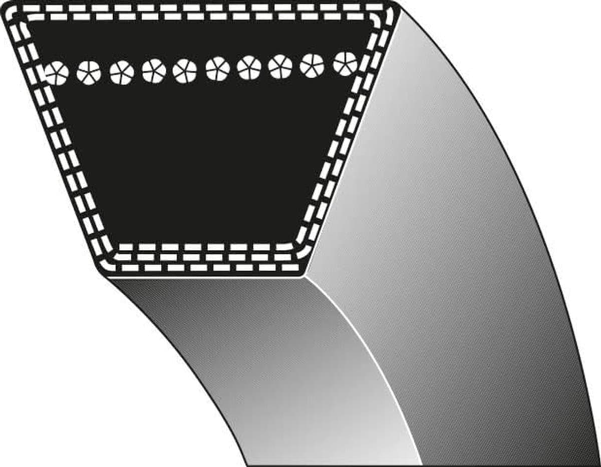 V-riem - Aandrijfriem - Grasmaaier Onderhoud - Stoffen Ommanteling - 12.70 x 2381 mm - Zwart — afbeelding 1