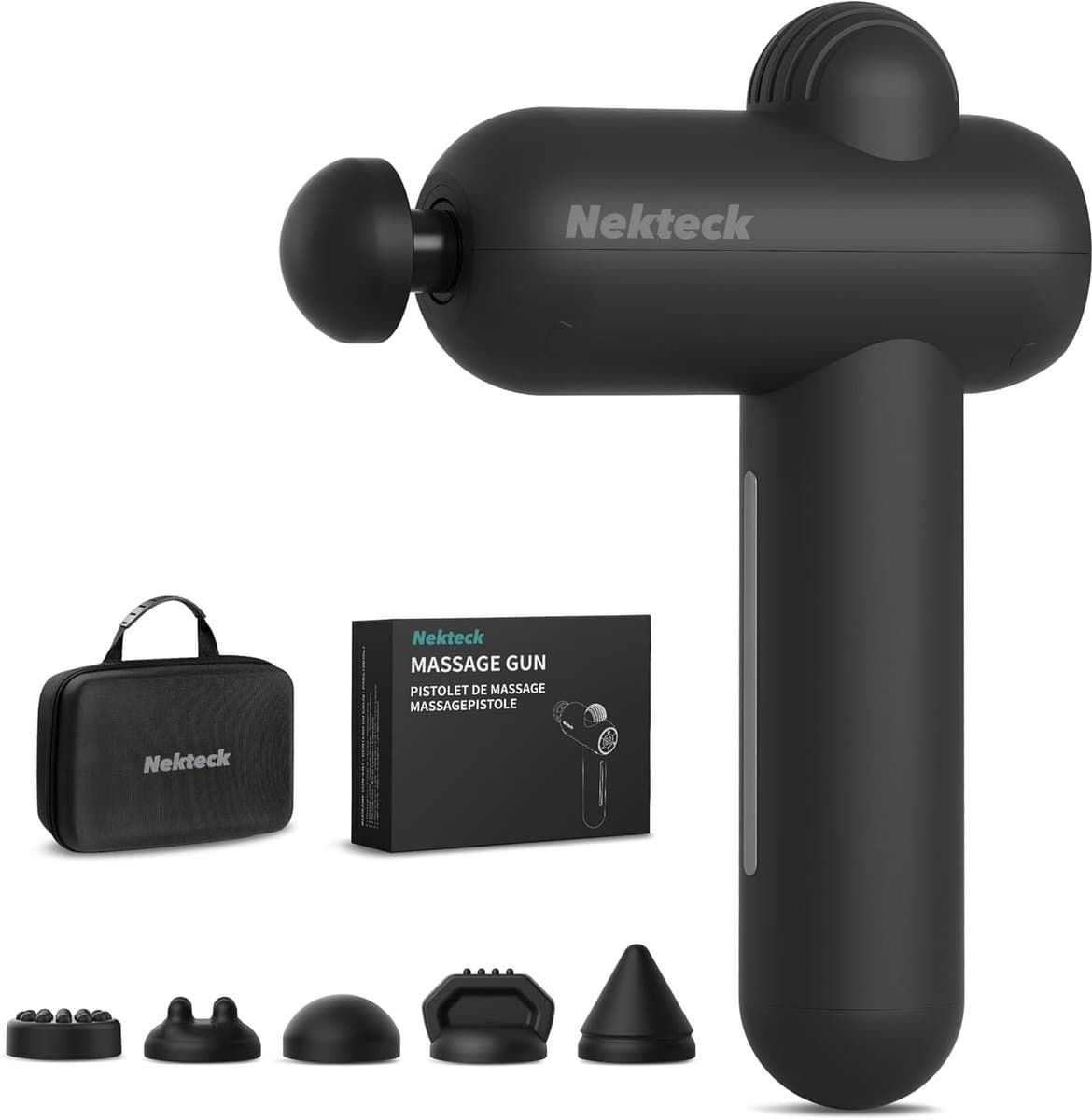 SnelShoppen - Mini Massagepistool, Draagbaar Diep Weefsel Percussie Spiermassagepistool met 5 Massagekoppen en 6 Snelheden, Ideaal voor Sporters, Thui — afbeelding 1