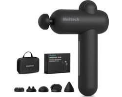 SnelShoppen - Mini Massagepistool, Draagbaar Diep Weefsel Percussie Spiermassagepistool met 5 Massagekoppen en 6 Snelheden, Ideaal voor Sporters, Thui