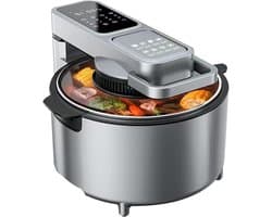 Heteluchtfriteuse - Airfryer Frituurpan - Gezond Koken - Visueel Venster - 8L - Grijs
