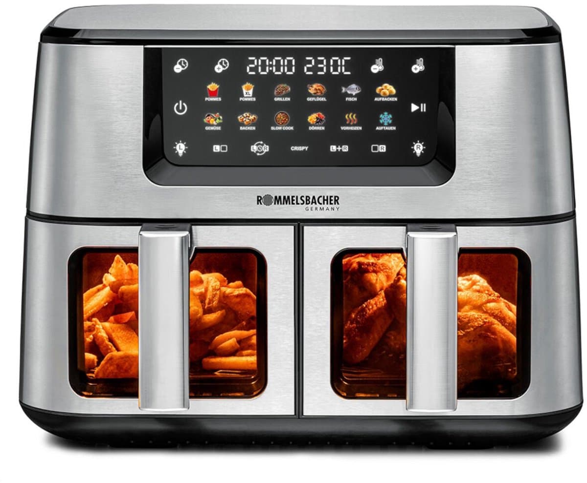Rommelsbacher Dubbele Airfryer FRH 2650 – Heteluchtfriteuse voor twee gerechten tegelijk — afbeelding 1