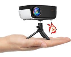 SnelShoppen - Mini-beamer 7500 lumen Draagbare Thuisbioscoop 1080p Full HD Videobeamer Voor Smartphone, TV-Stick, PS5, PC, Laptop - Ideaal Voor Feest,