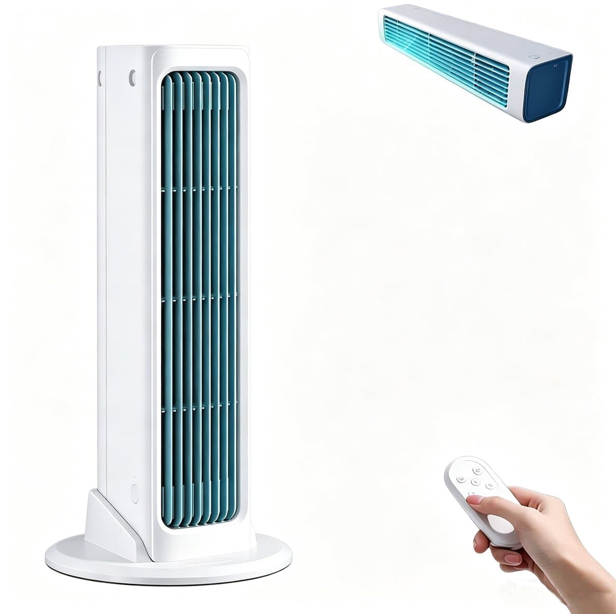 Kraftverdia – fan — Airconditioningventilator – Draagbare vloer-/tafelventilator – Autoventilator – Stille werking – Geschikt voor slaapkamers, kantoren, auto's en reizen — afbeelding 1