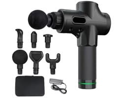 Zerova Massagepistool - Massage Gun - Professioneel - Massage Apparaat - Massage Pistool - 6 massagekoppen - 30 Snelheden - Zwart
