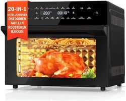 Airfryer met Stoom Functie - Airfryer met Stoomfunctie - Heteluchtfriteuse - Zwart - 46cm x 43cm x 37cm