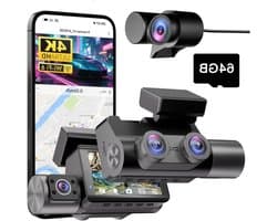 Dashcam Auto - Autocamera - Veilig Rijden - 3 Kanaals Opname - 4K UHD GPS - Zwart